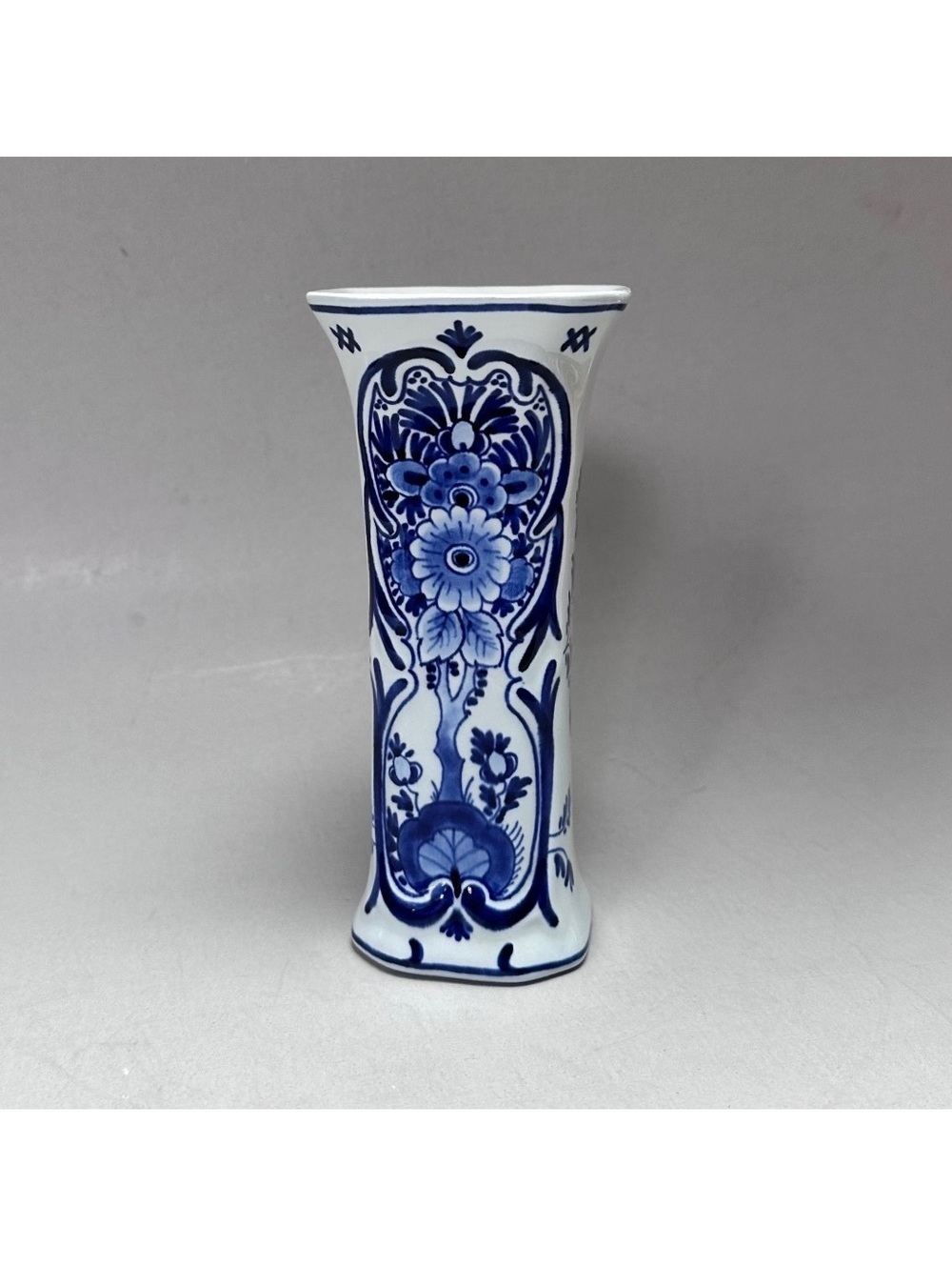 Royal Delft Blue Vase 3012 Porcelain Floral Blue White-HOLLAND